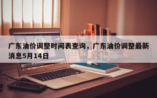 广东油价调整时间表查询，广东油价调整最新消息5月14日