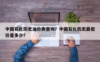 中国石化历史油价表查询？中国石化历史最低价是多少？